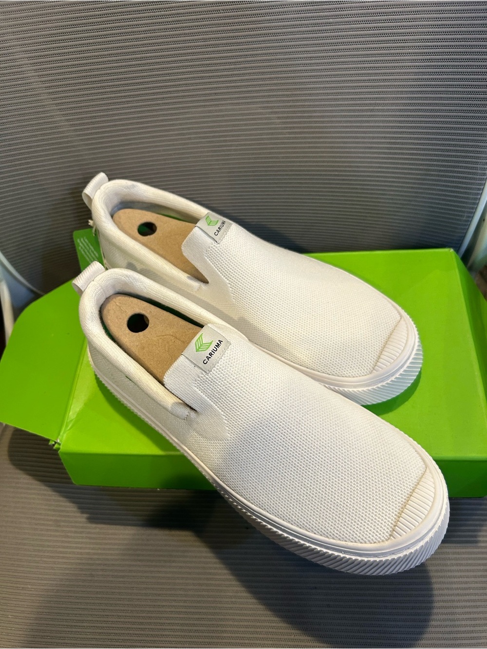 Cariuma White Slip-On Canvas Loafers for Men